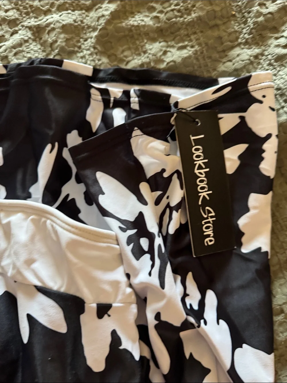 Black & White Floral One-Piece Swimdress